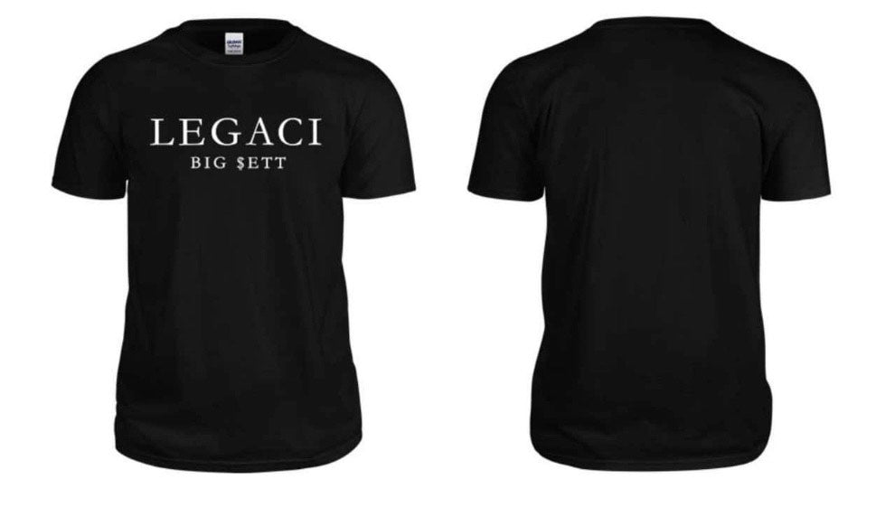 Short Sleeve BLACK with WHITE LEGACI - Big $ett shirt