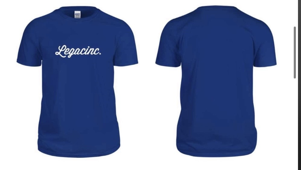 Short Sleeve BLUE SHIRT WITH WHITE LEGACINC.